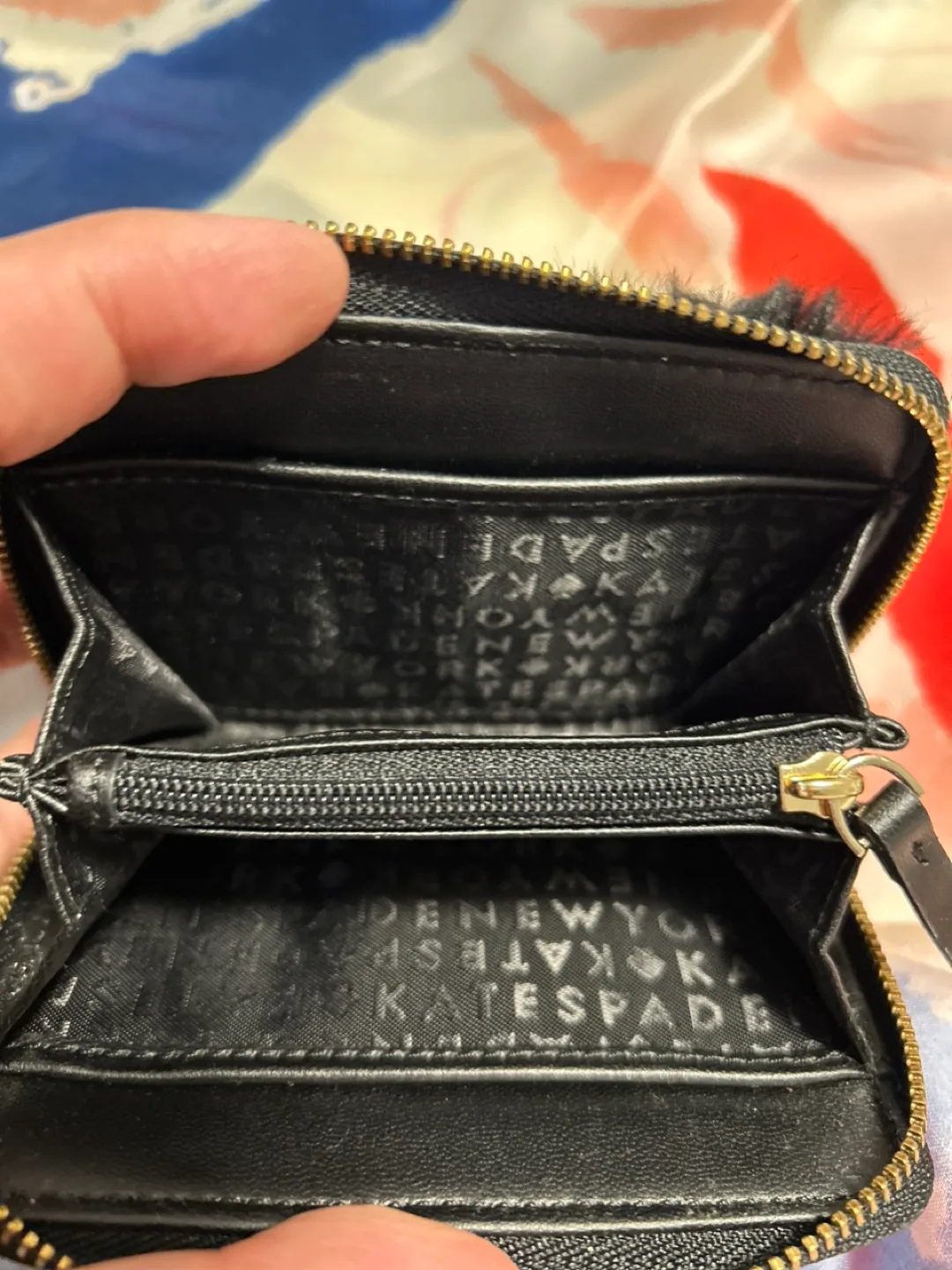 Kate Spade Black Faux Fur Cat Coin Purse image indicator(4)