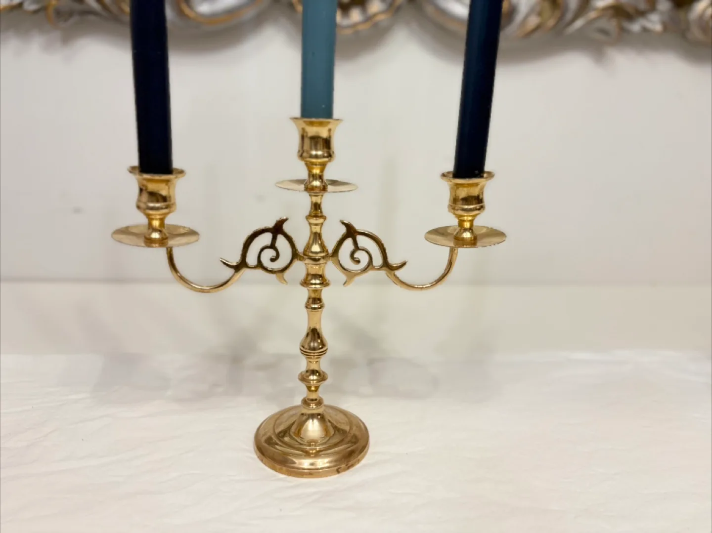 Brass Candelabra with Candles image indicator(3)