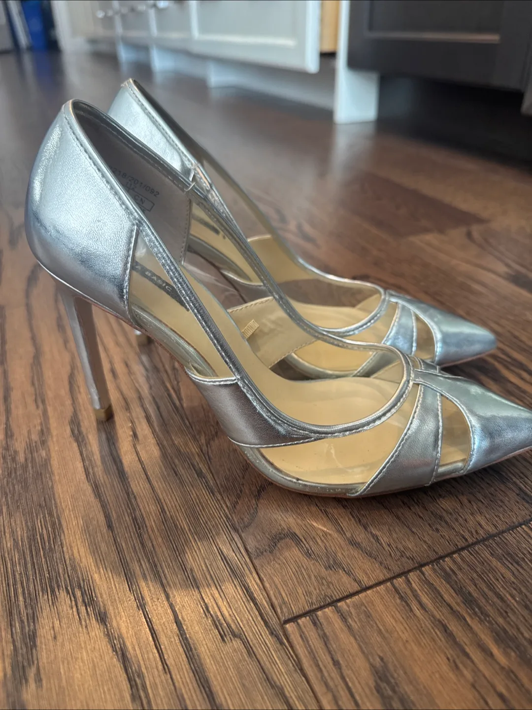 Zara Basic Silver Heels, 37