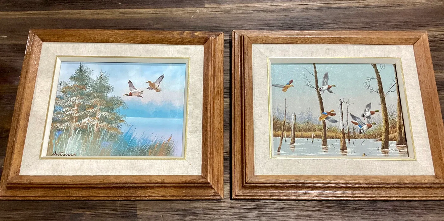 Set of 2 Original Duck Paintings various artists thumbnail