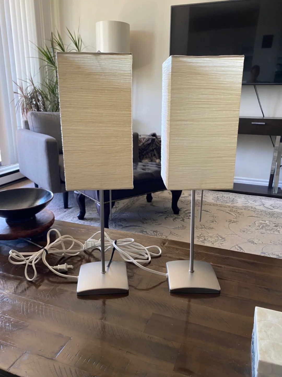 Pair of Modern Rectangular Lamps