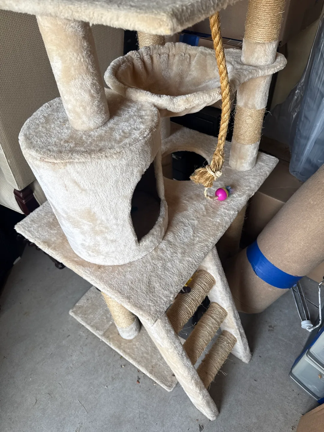 Beige Cat Tree with Scratching Posts image indicator(2)