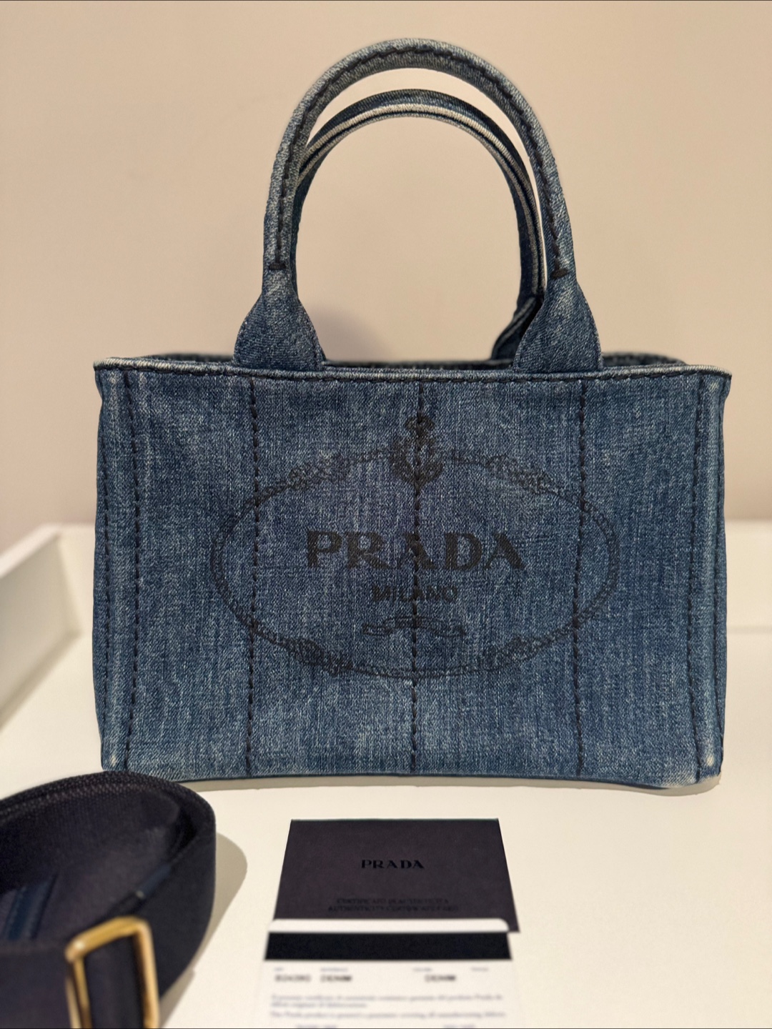Prada Denim Canapa Tote Bag - photo 2