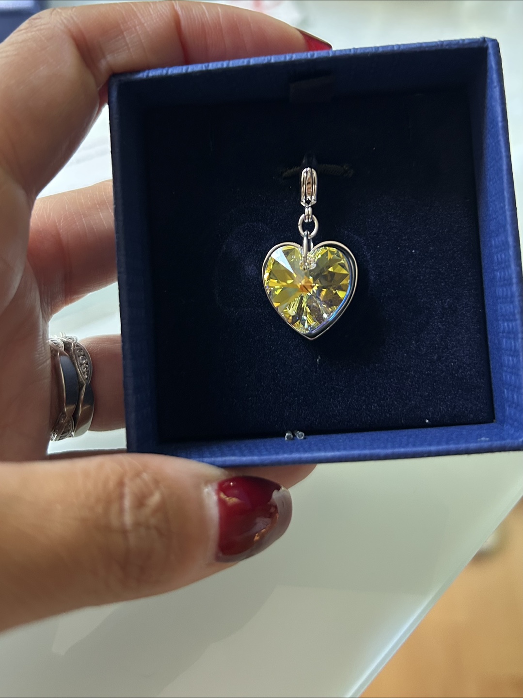Swarovski Cry AB/RHS Heart Charm - New in Box!