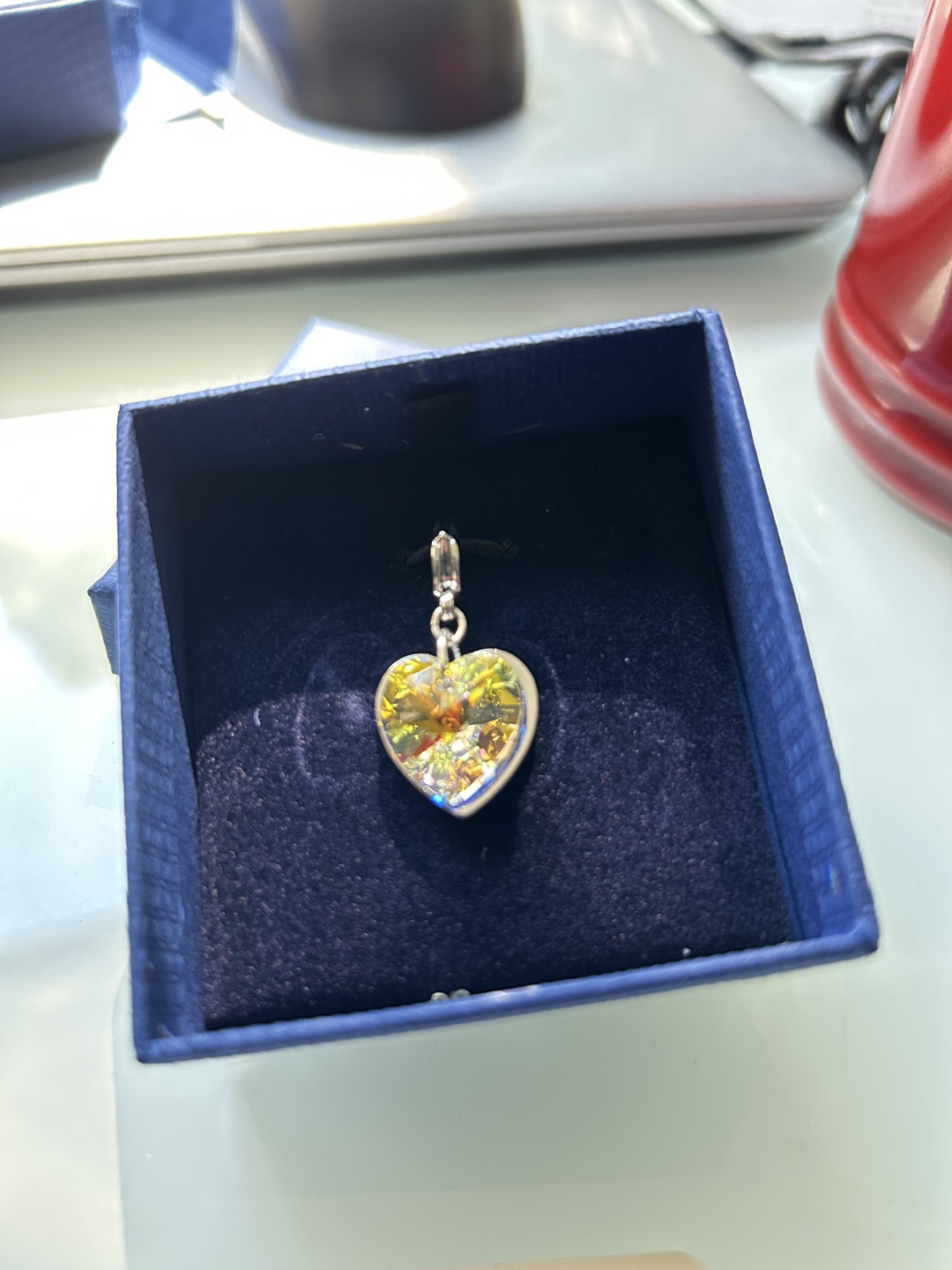 Swarovski Cry AB/RHS Heart Charm - New in Box! - photo 3