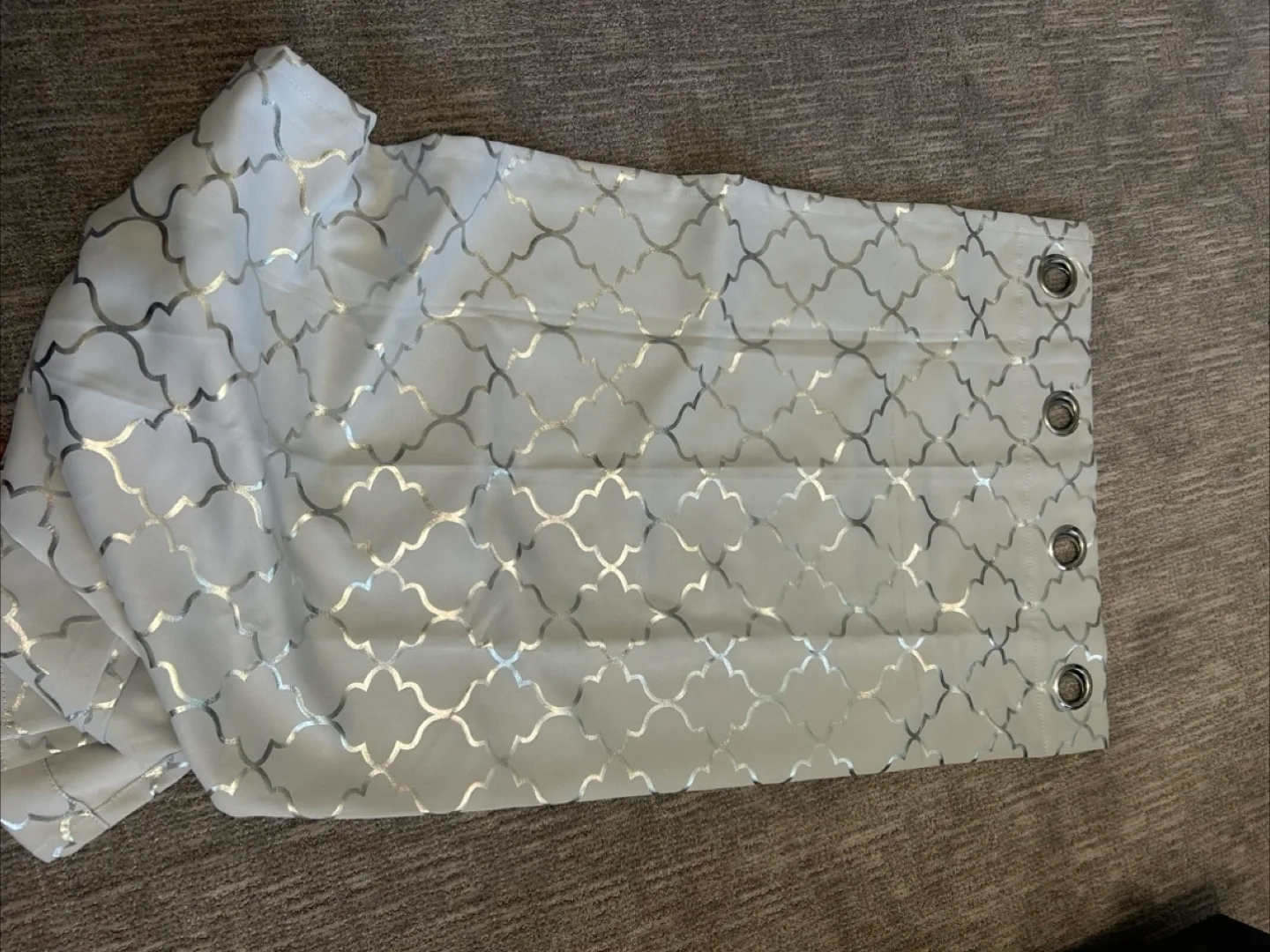 Silver Patterned Curtain Panel