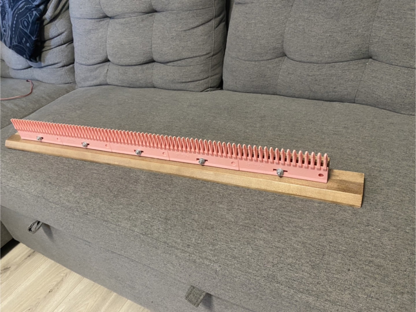 Knitting Loom Board with Custom Wooden Base
