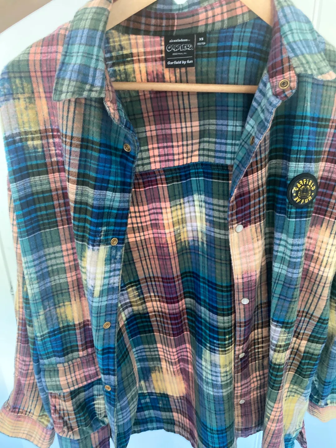 🆓 Garfield by fun oversized Flannel Shirt