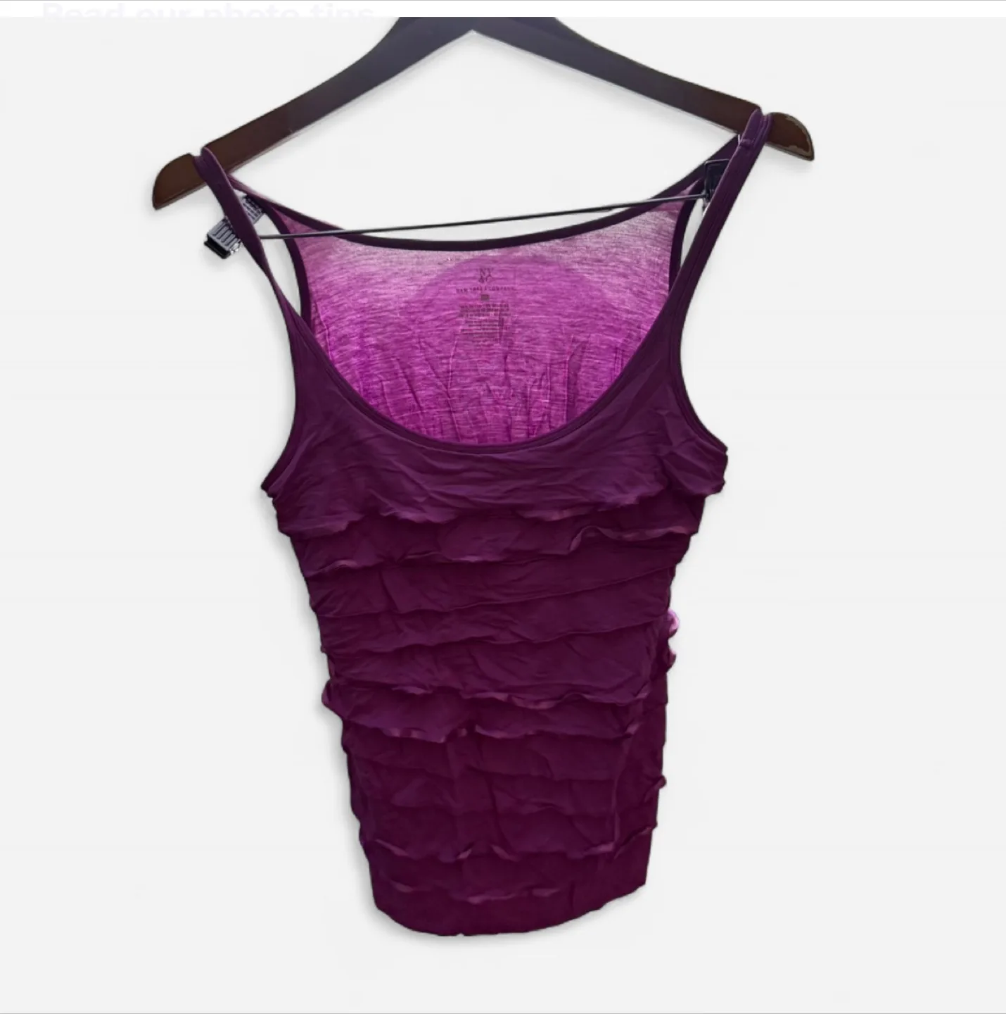 NY&C Purple Ruffle Tank Top thumbnail