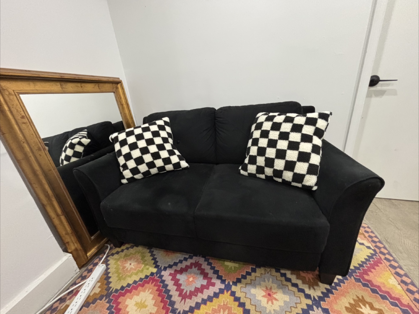 Black Loveseat Sofa - photo 3