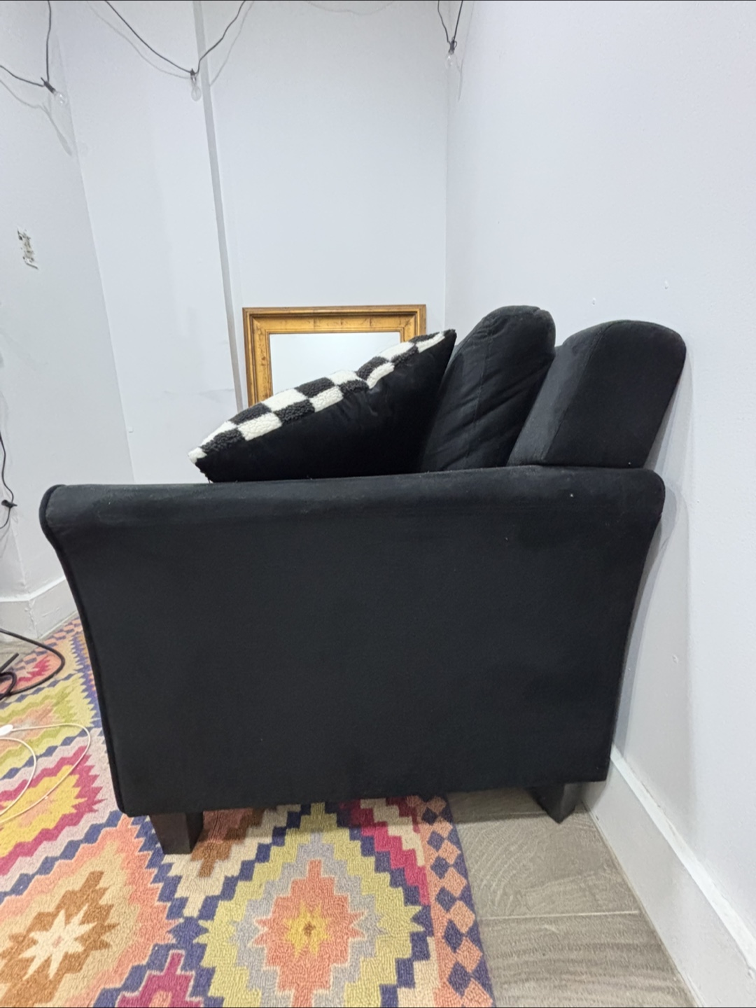 Black Loveseat Sofa - photo 4