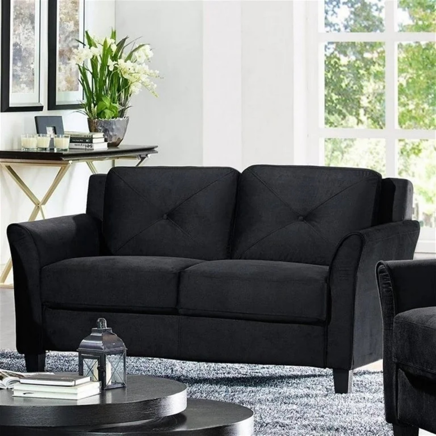 Black Loveseat Sofa - photo 2