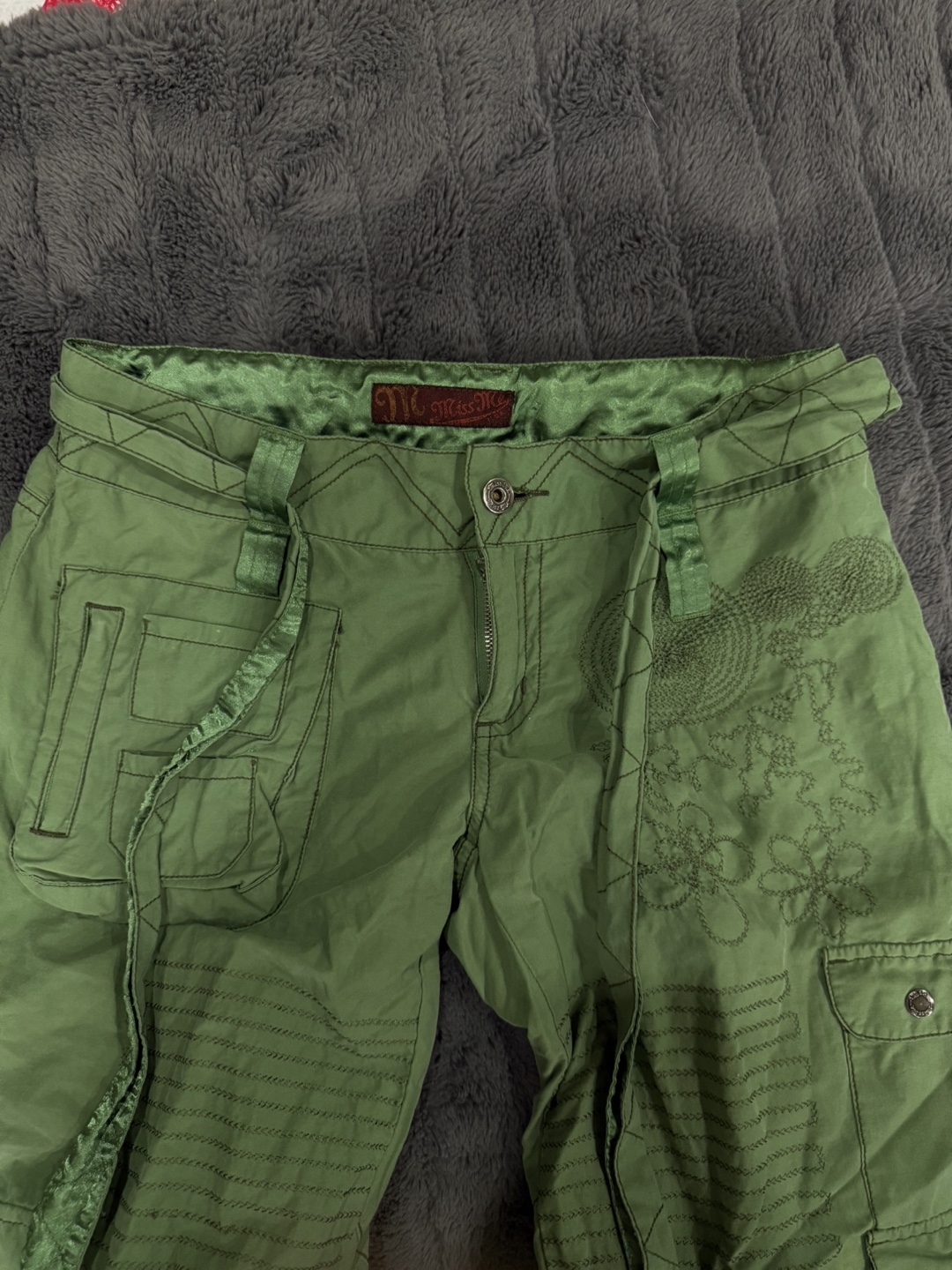 Miss Me Y2K Green Cargo Pants - Size S - photo 3