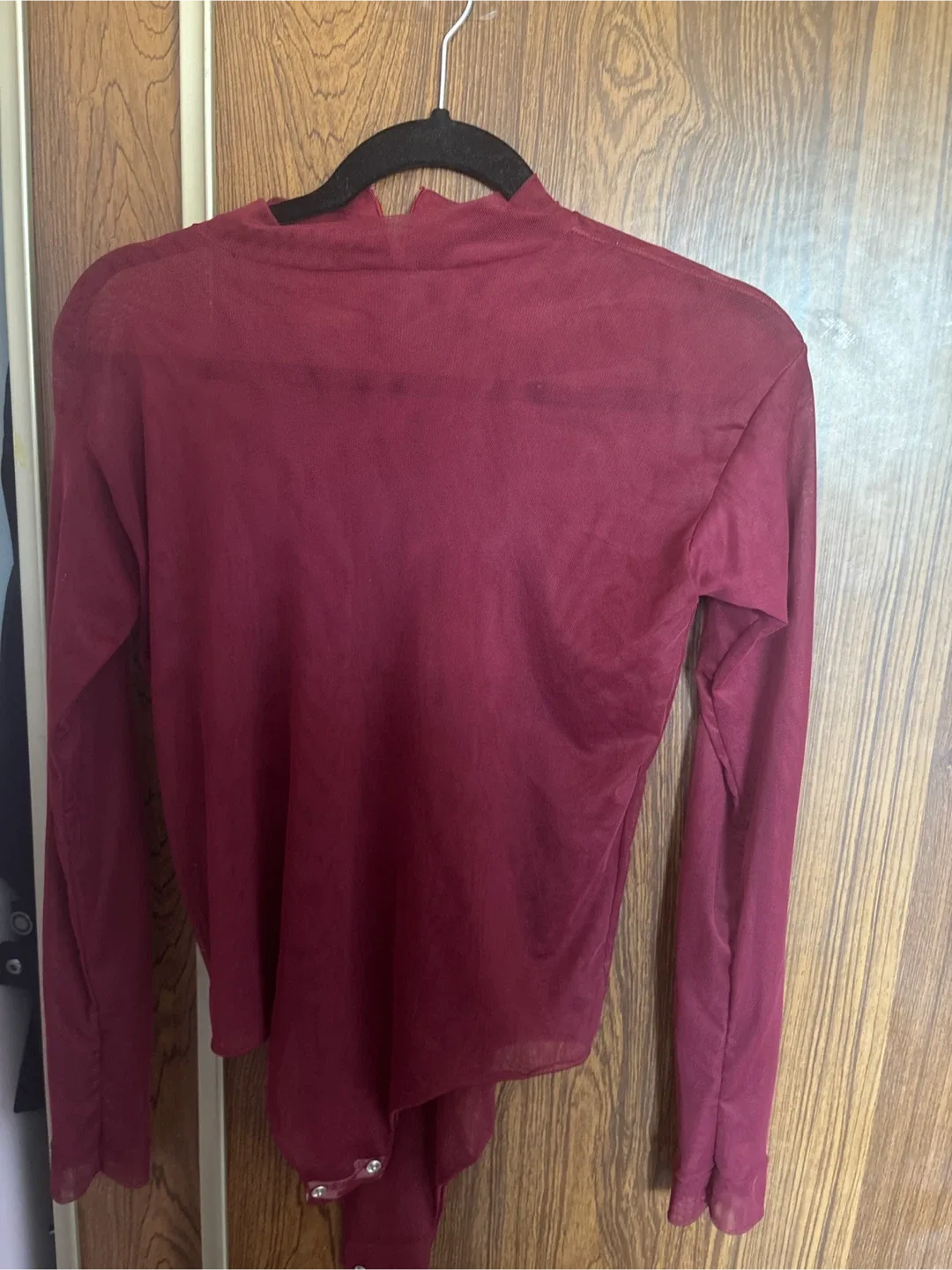 Burgundy Long Sleeve Bodysuit thumbnail
