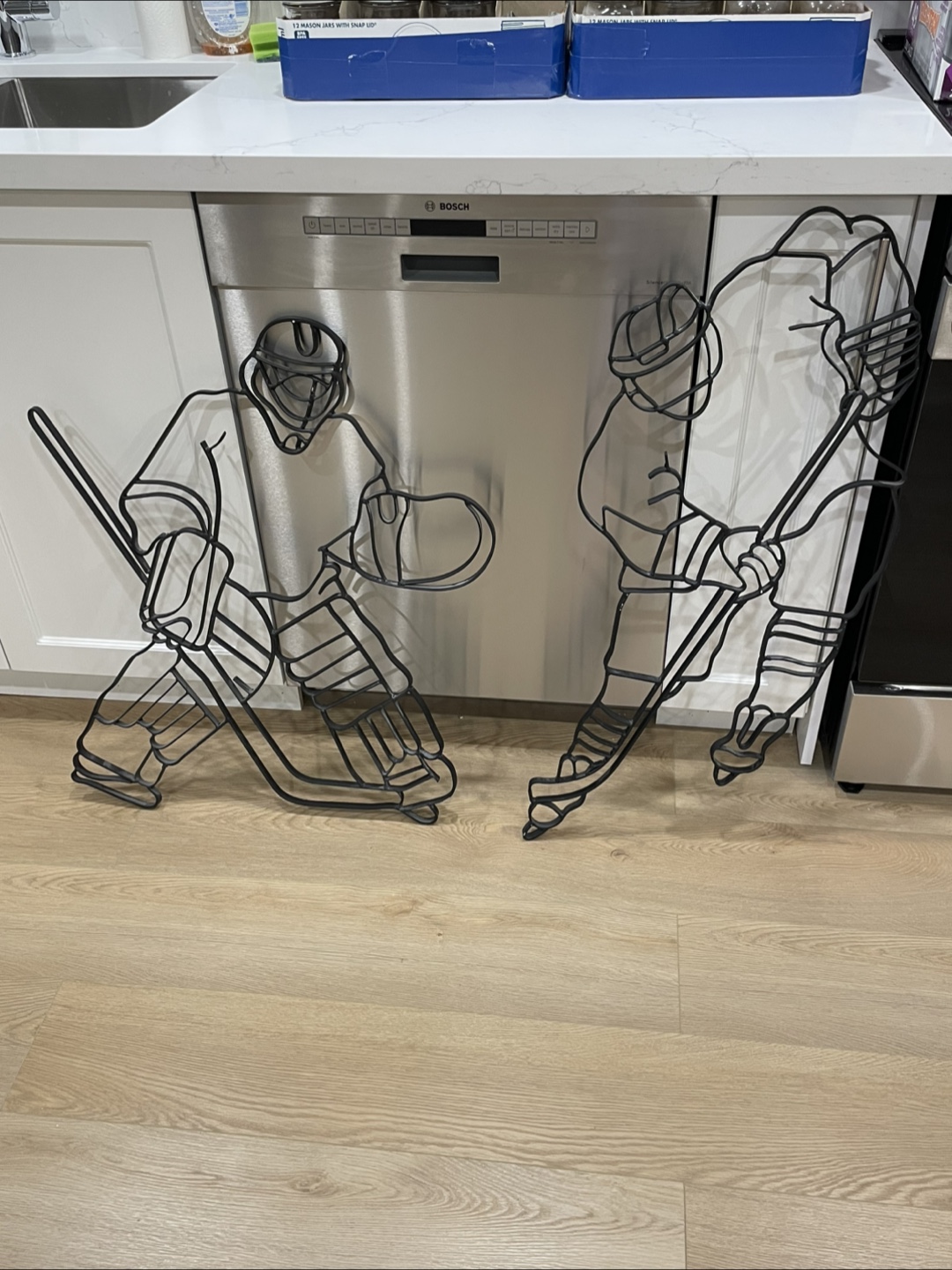 Hockey Player Metal Wall Art
