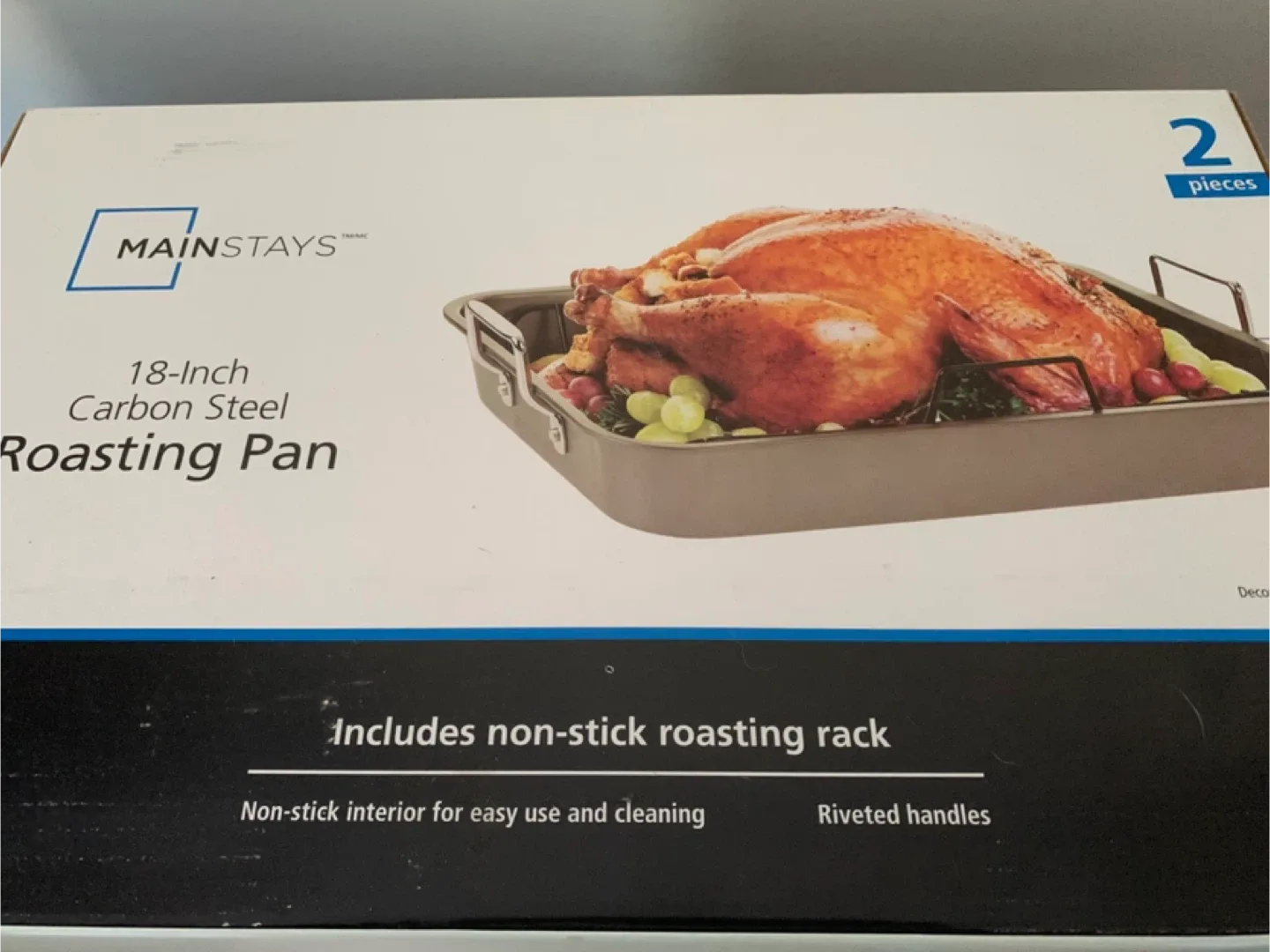 Mainstays 18-Inch Carbon Steel Roasting Pan thumbnail