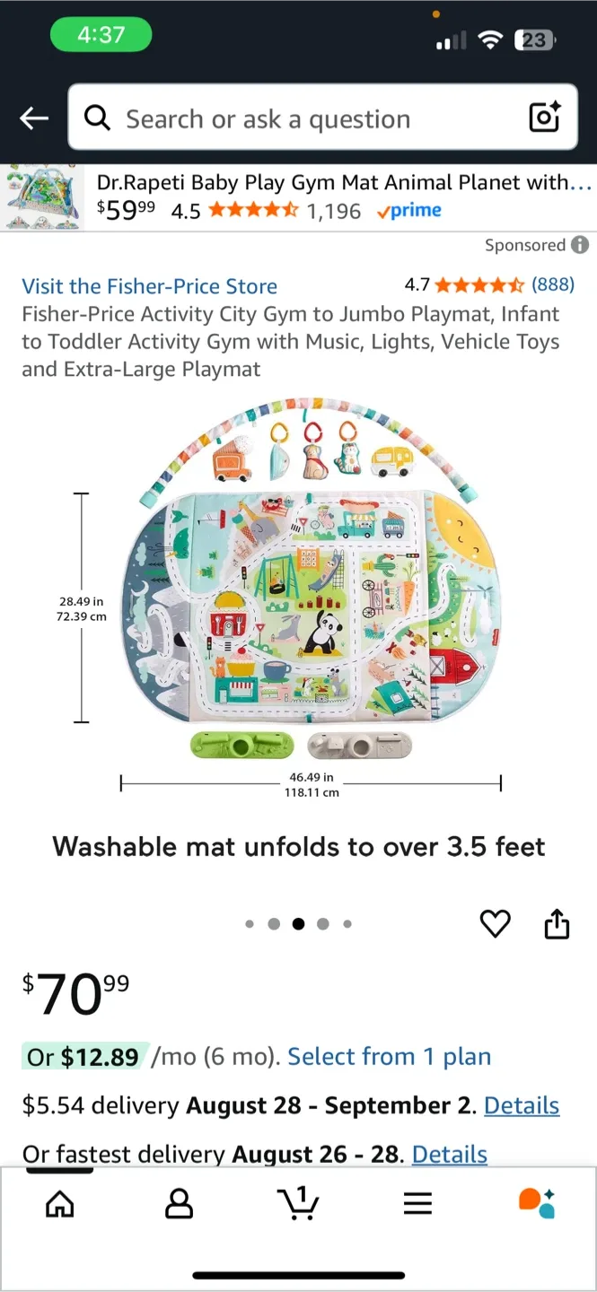 Baby Play Gym, Tummy Time Mat, Wipes Warmer thumbnail