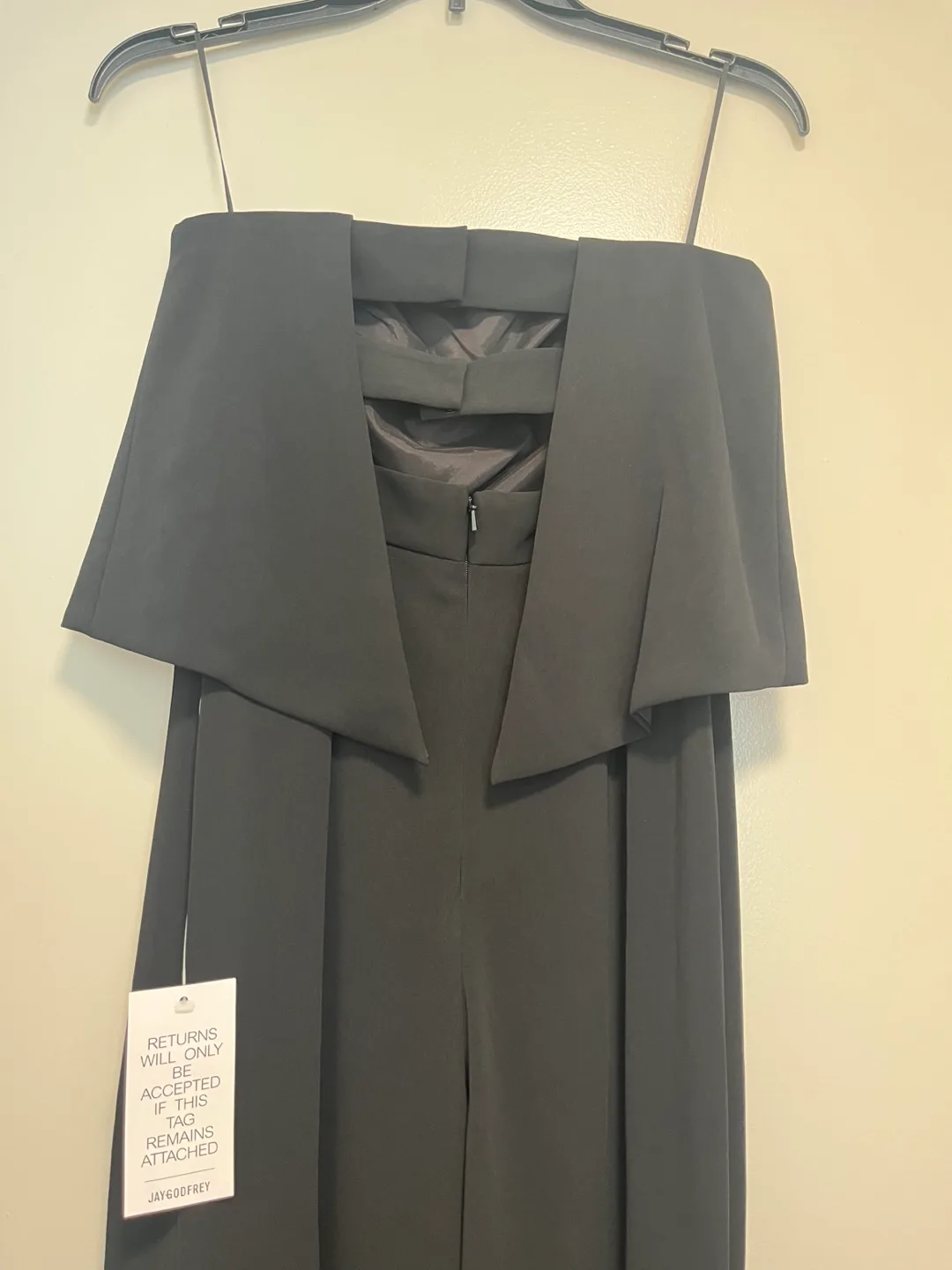 (NEW WITH TAGS!) JAY GODFREY Moore black Wide leg Jumpsuit image indicator(7)