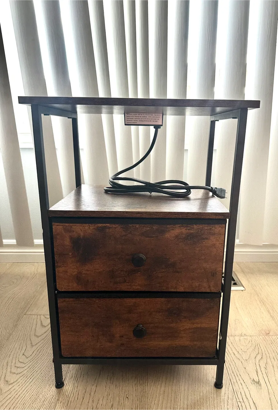 Nightstand with Fabric Storage Drawers image indicator(3)