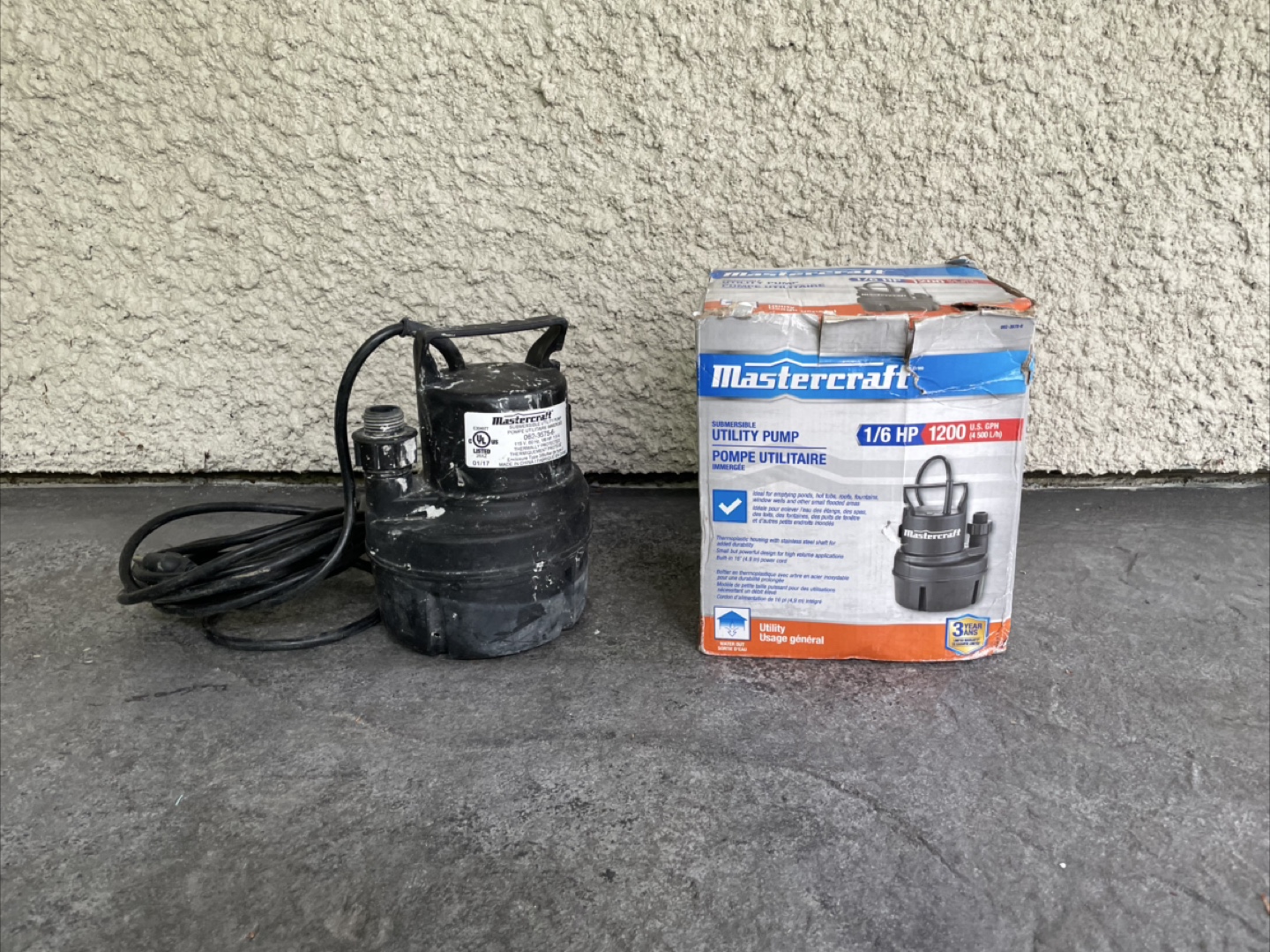 Mastercraft Submersible Utility Pump