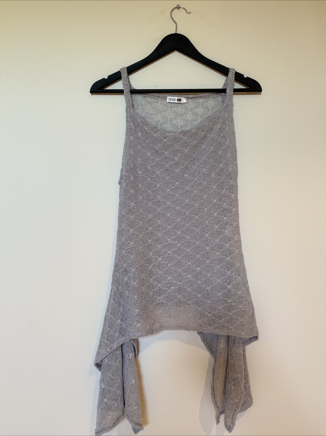 Grey Silver Flared Top - Size S