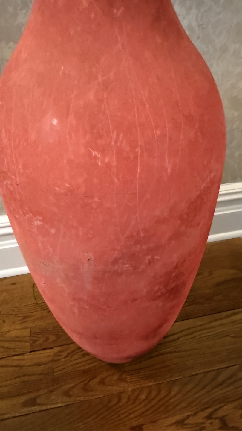 Large pink vase with faux flowers - photo 3