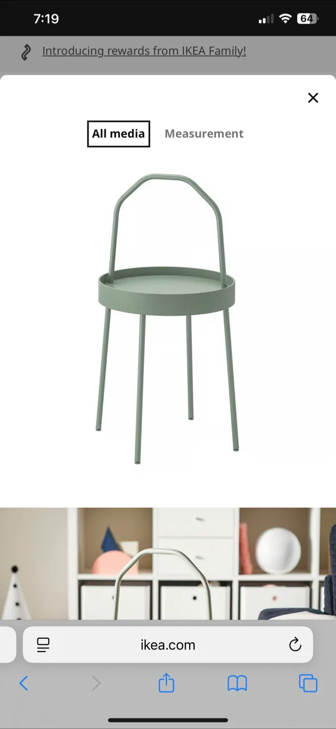 IKEA Burvik Side Table - Light Gray-Green image indicator(3)