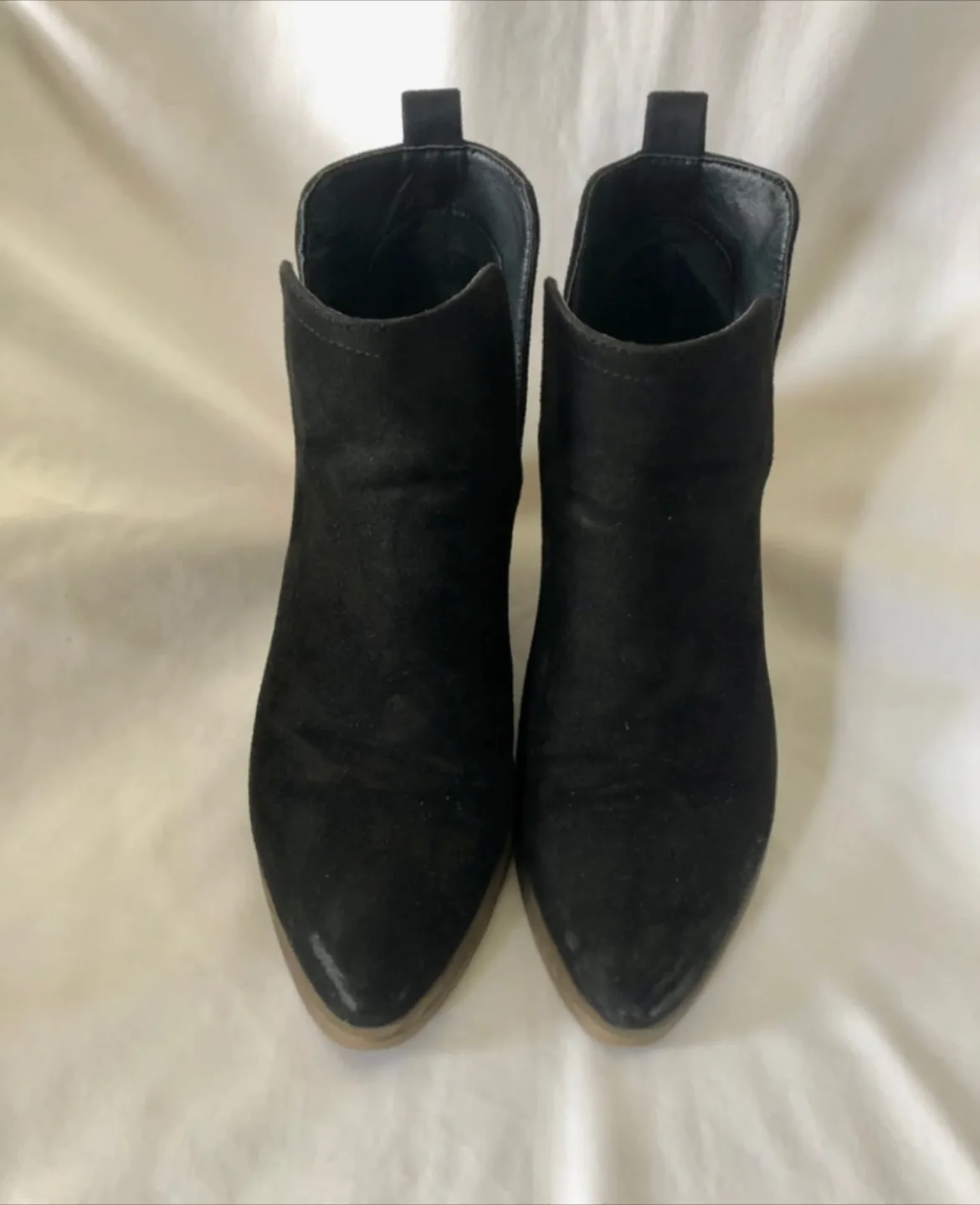 Madden Girl Black Suede Ankle Boots Size 8 image indicator(3)