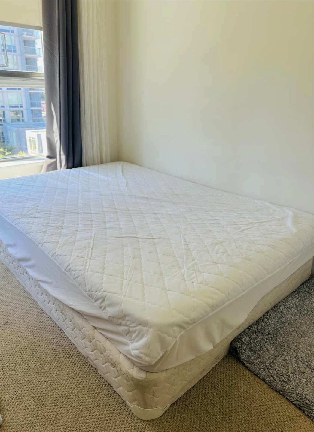 Mattress, mattress cover with bed frame