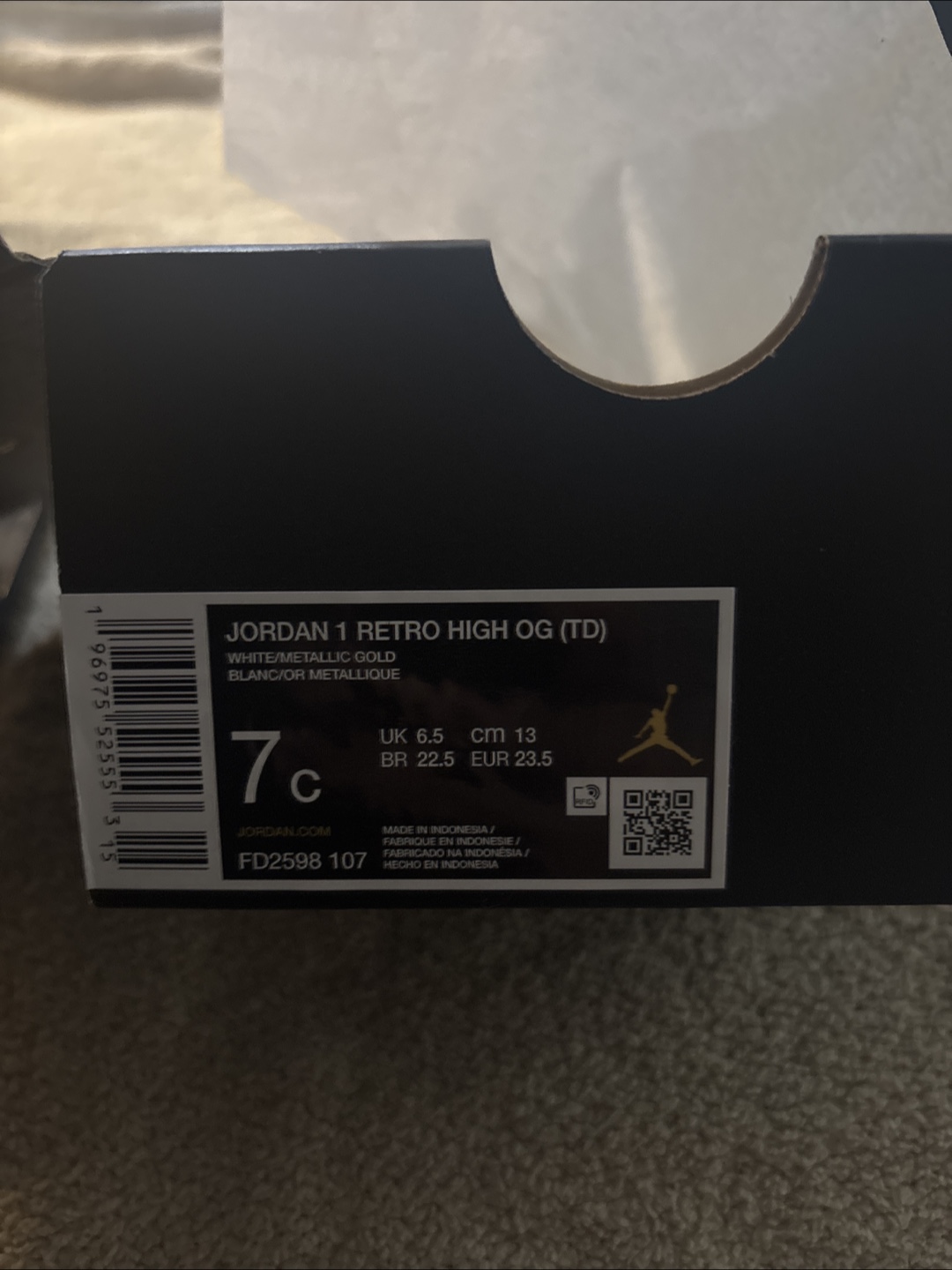 Jordan 1 Retro High OG (TD) Size 7C - photo 3