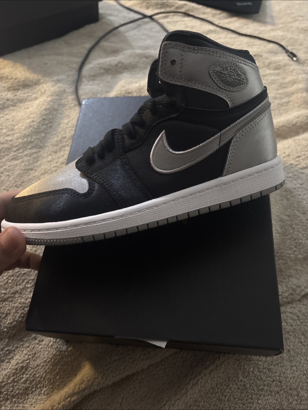 Jordan 1 Retro High OG (PS) Black/Medium Grey - Size 2Y