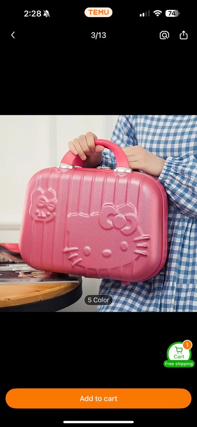 Sanrio Hello Kitty Mini Suitcase - Red thumbnail