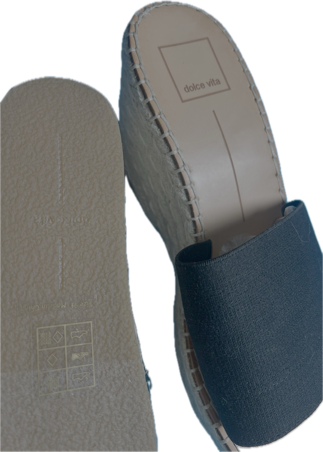Dolce Vita Black Espadrille Wedge Slides - Size 9 - photo 5