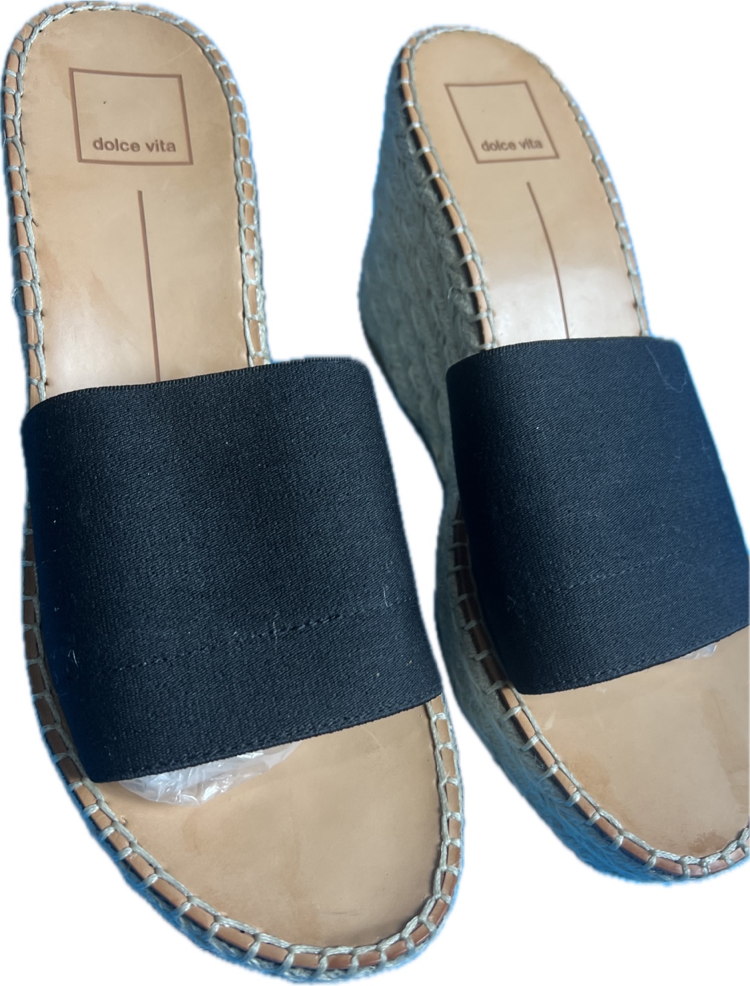 Dolce Vita Black Espadrille Wedge Slides - Size 9 - photo 2