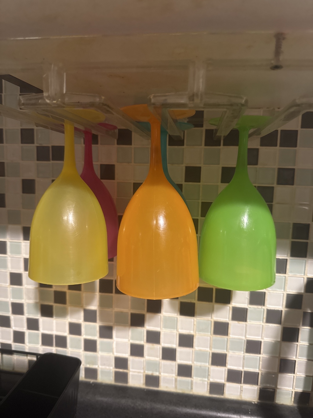 Colorful Plastic Wine Glasses - Set of 6