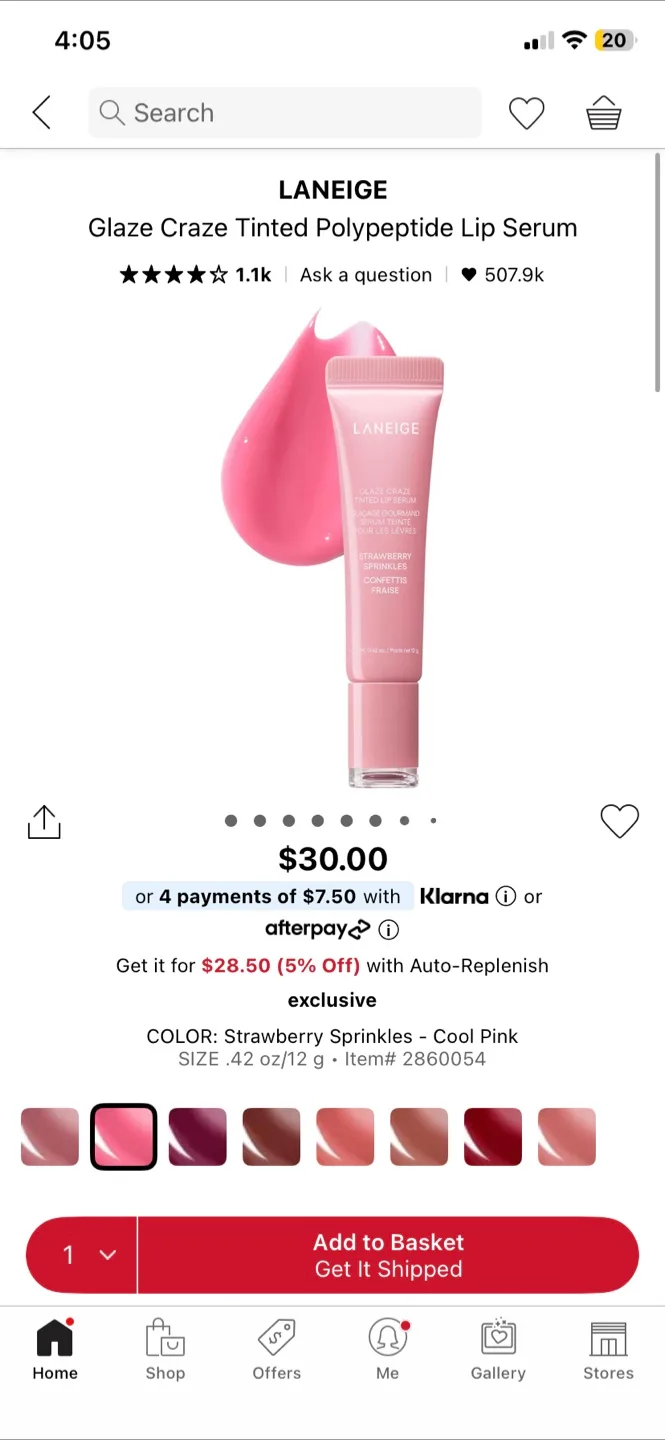 New Laneige Glaze Craze Tinted Lip Serum - Strawberry Sprinkles image indicator(4)