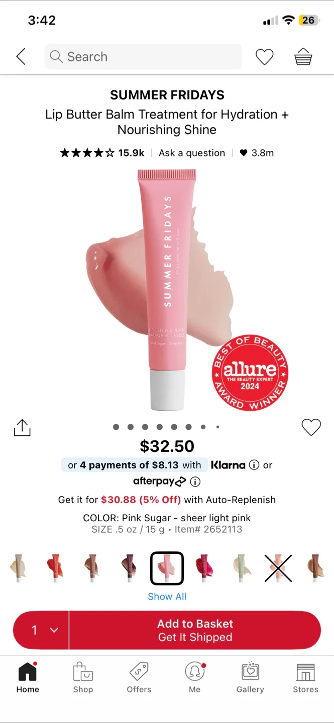 Summer Fridays Lip Butter Balm - Pink Sugar image indicator(4)