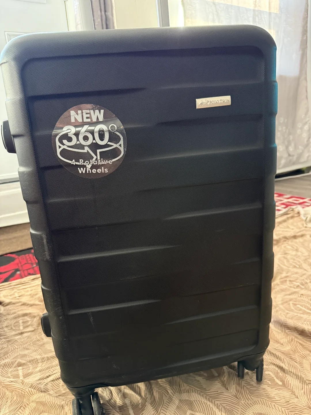 Polo Twin Black 360° 4-Rotative Wheels Suitcase