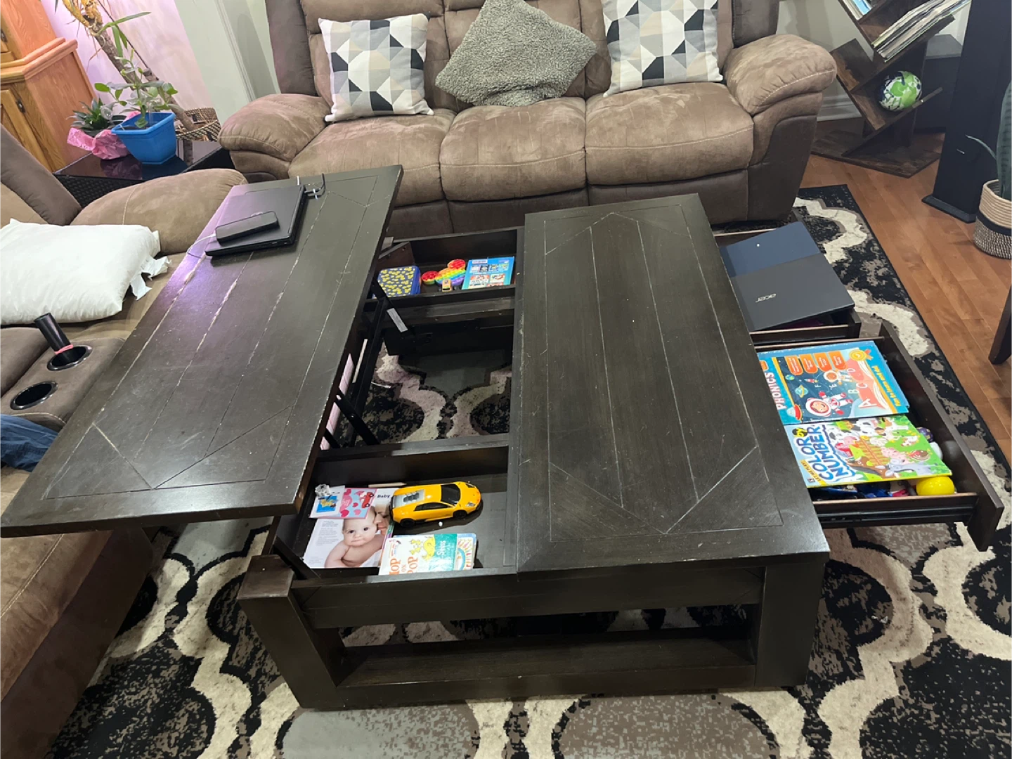 Lift Top Coffee Table with Storage - photo 5
