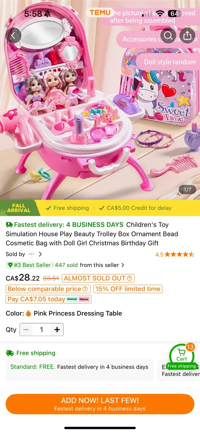 Children's Toy Simulation Dressing Table thumbnail