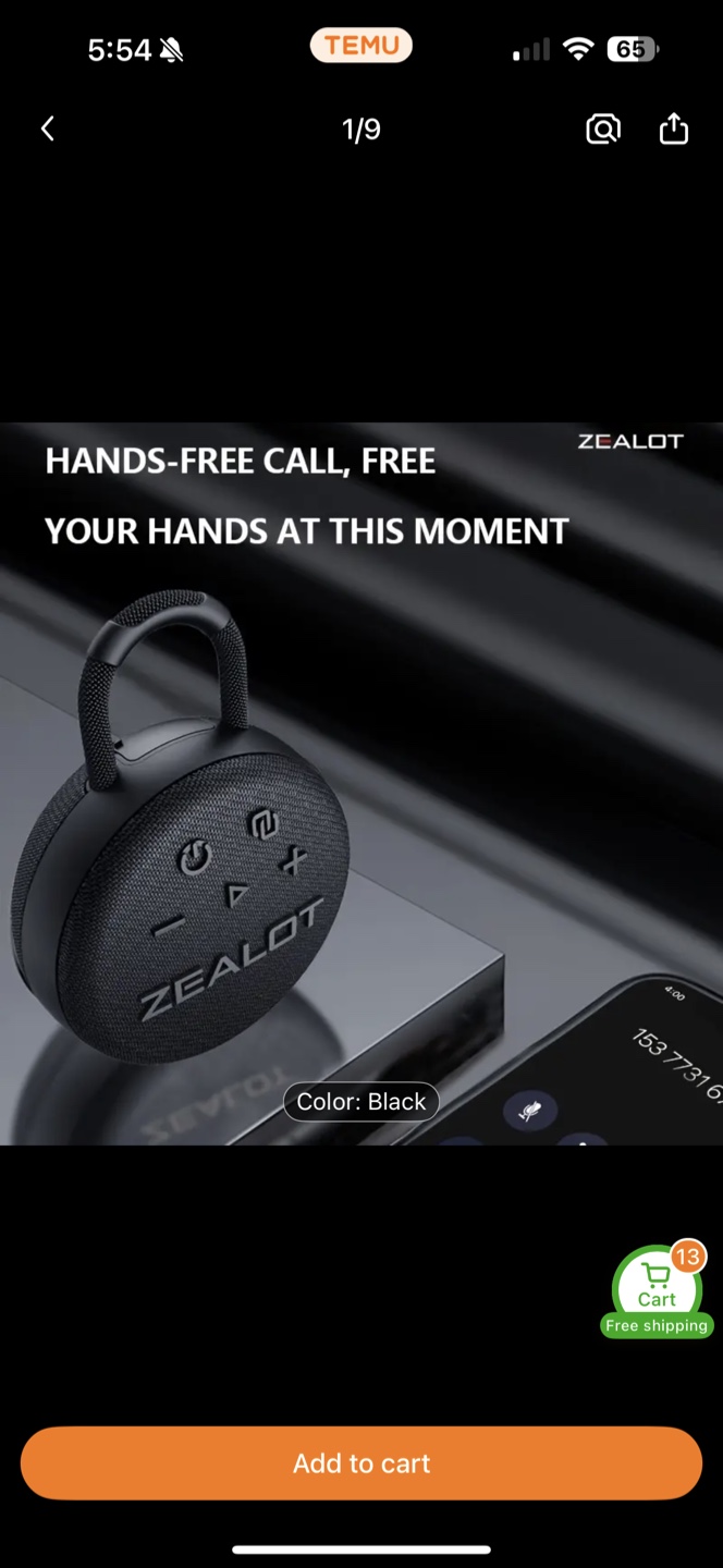 ZEALOT S77 Mini Wireless Speaker - Black
