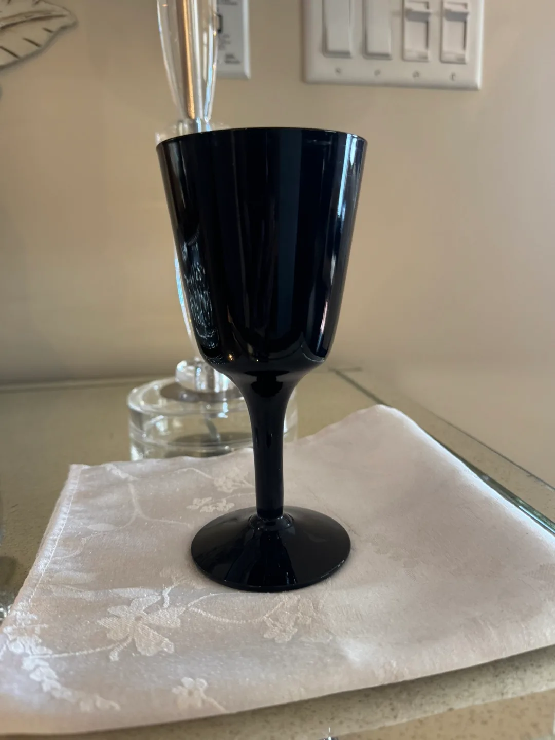 8 Black Wine Goblets thumbnail