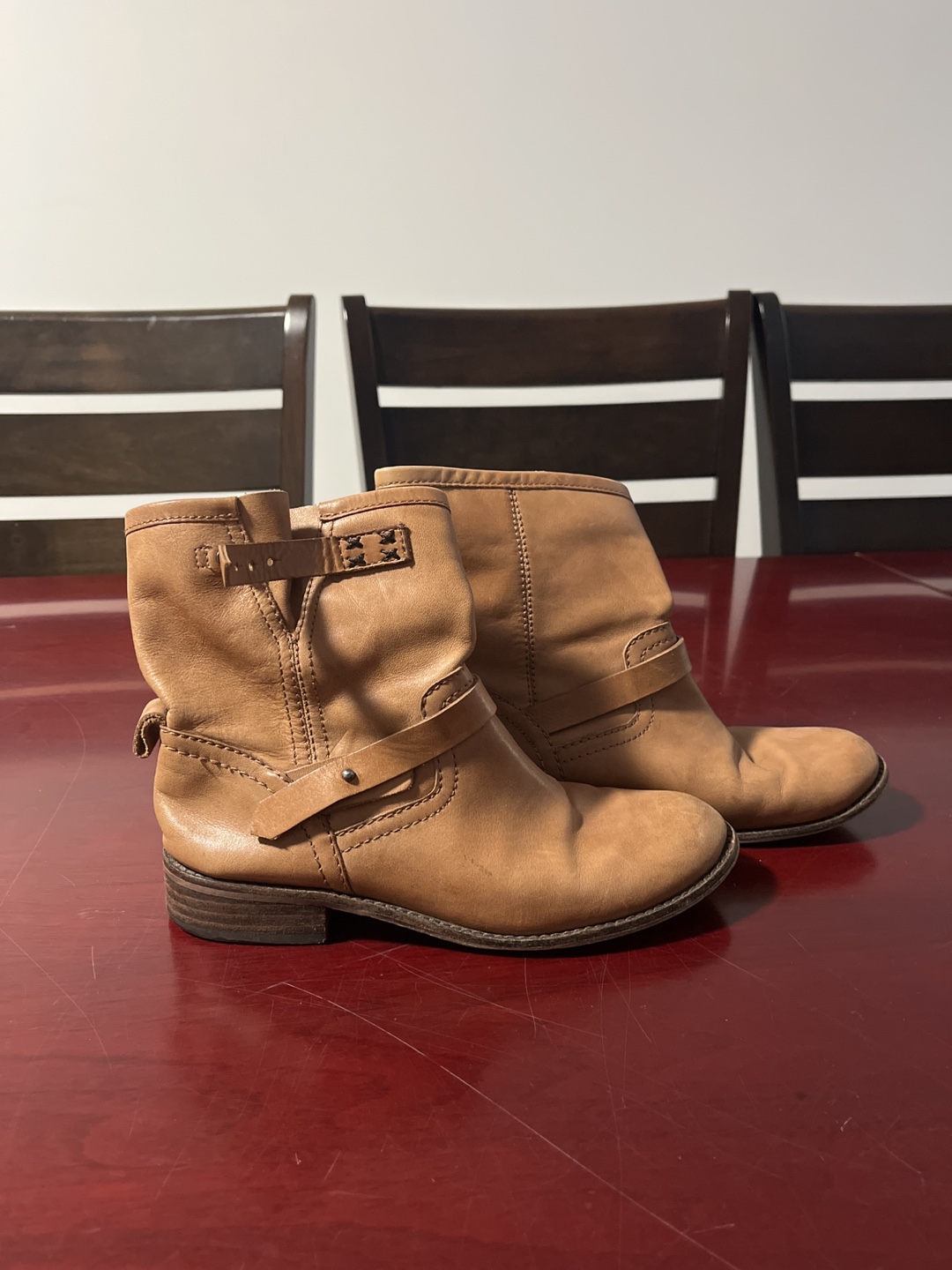 Gap Post Biker Boots - Saddle Brown