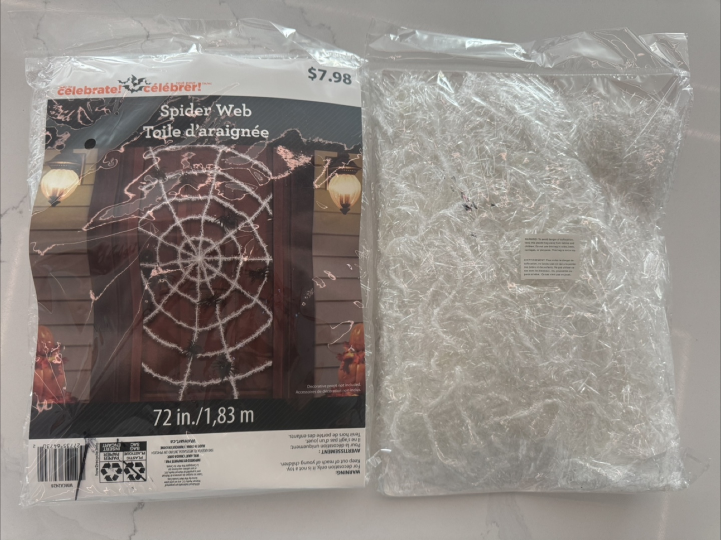 72IN SPIDER WEB HALLOWEEN DECOR- 2 FOR $5