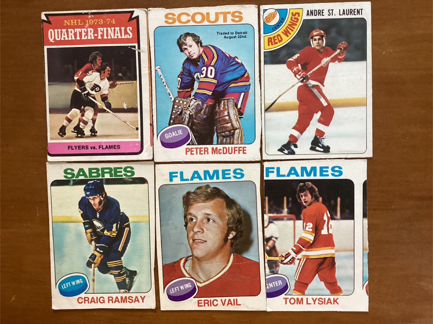 6  1974-75-76-78-79 OPC NHL Cards !
