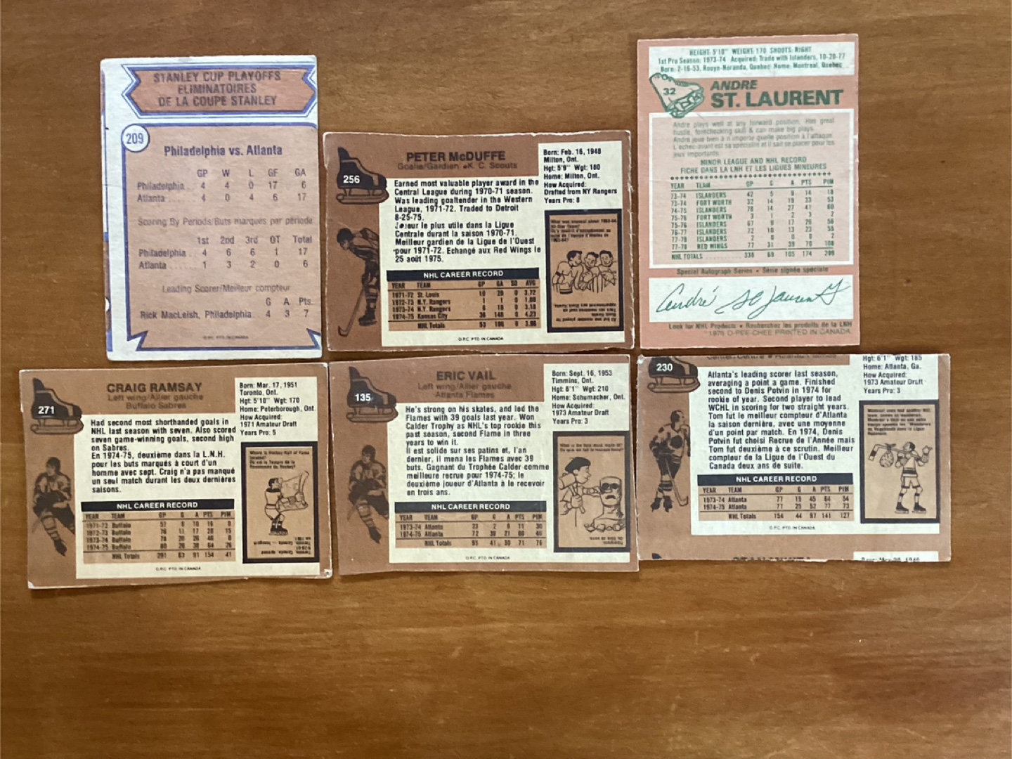 6  1974-75-76-78-79 OPC NHL Cards ! - photo 4