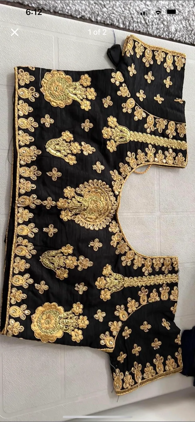 Black & Gold Embroidered Blouse thumbnail
