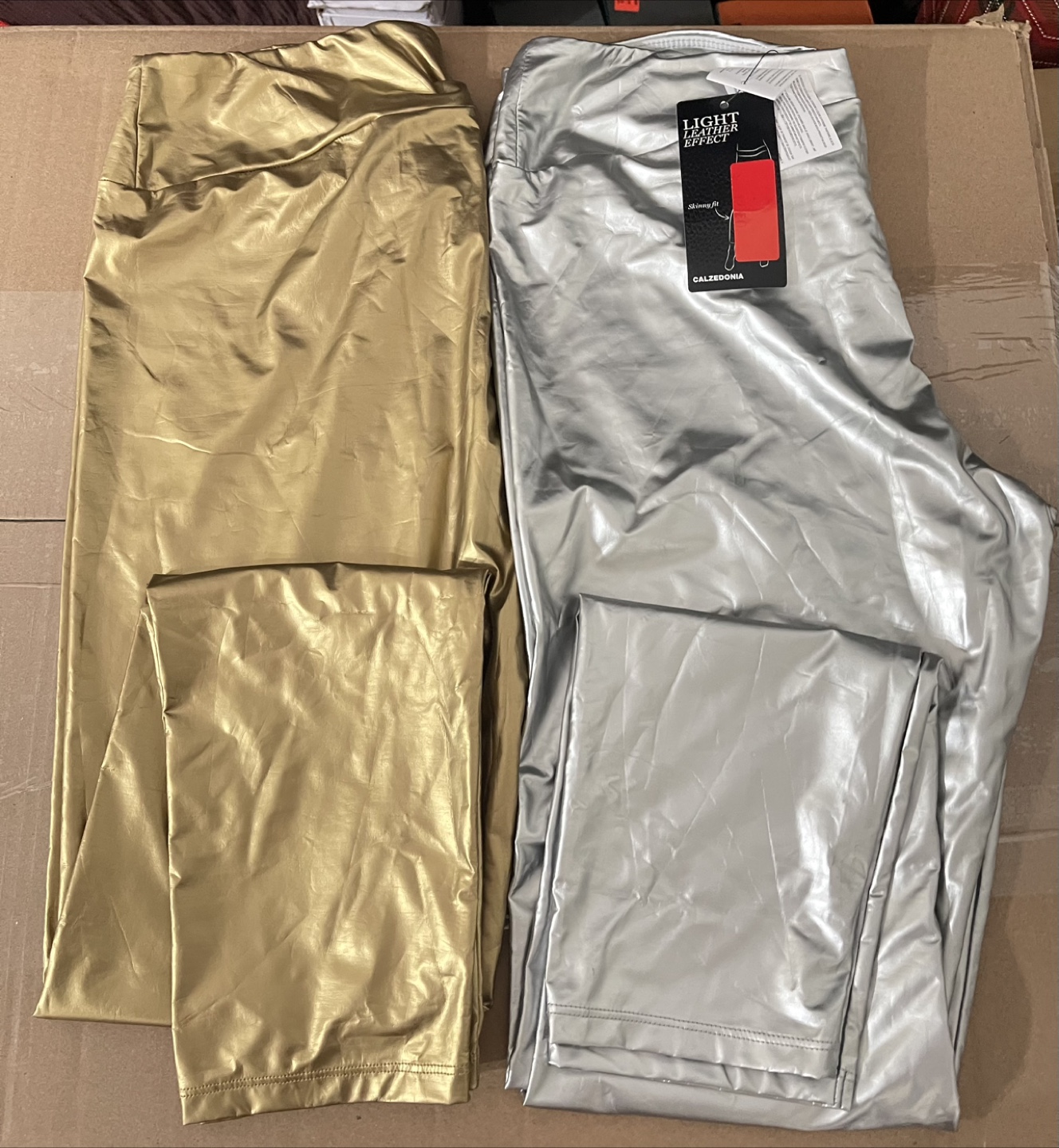 Calzedonia Light Leather Effect Leggings - Gold & Silver