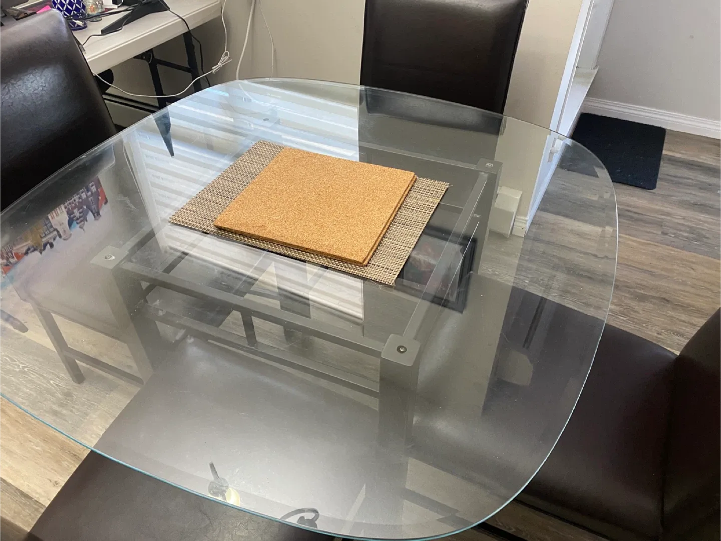 Glass Top Dining Table with 4 Chairs image indicator(3)