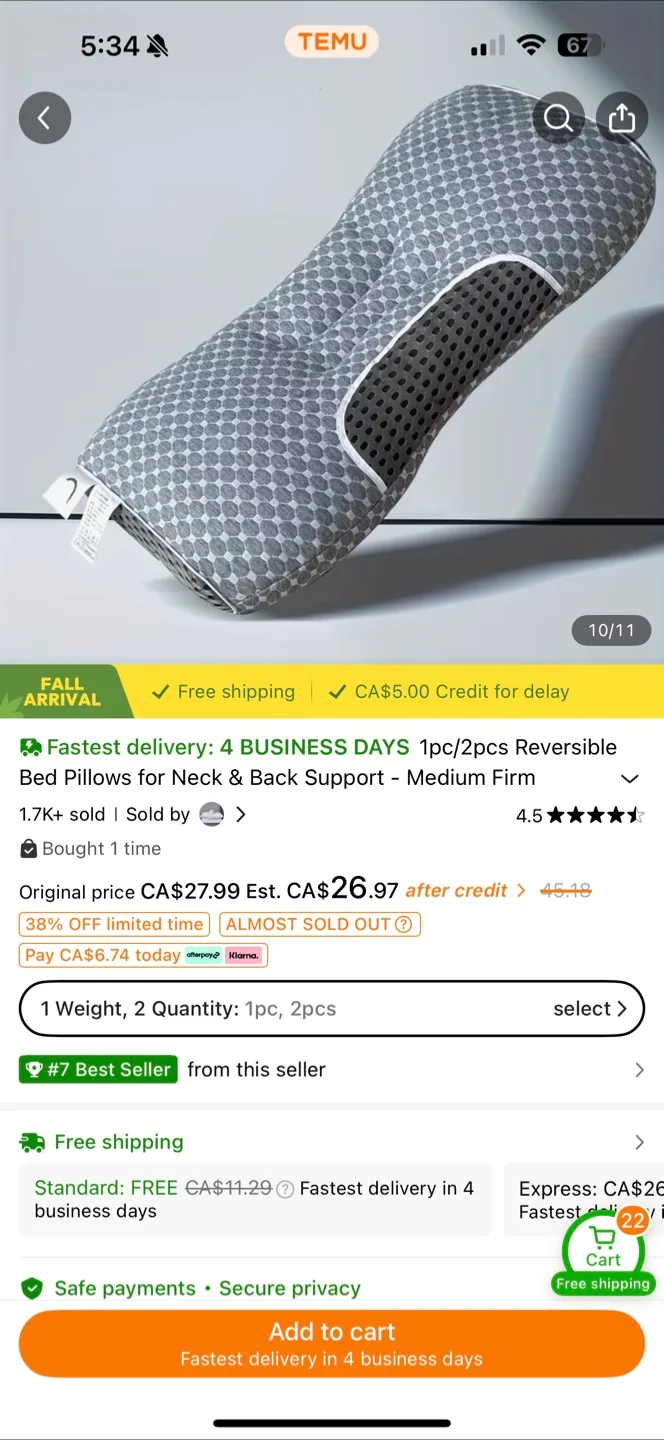 Neck & Back Support Bed Pillows - Medium Firm image indicator(2)